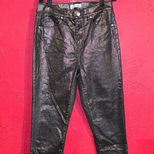 The Loft Metallic Silver skinny jeans. Size 4. Festival, rock n roll. Evening.